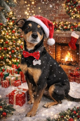 Weihnachtlicher Hund